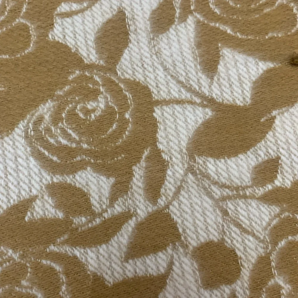 Cejon Italian Scarf with Leaf Design in Brown and Cream